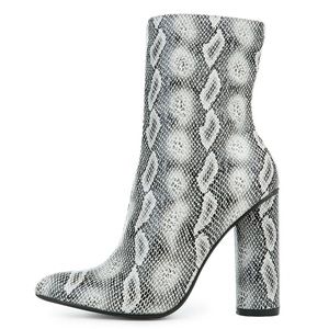 Cape Robbin fitted faux snakeskin ankle booties
